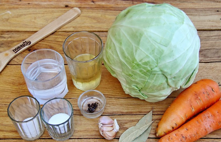 1. Этап. Капуста за 12 часов: Подготовьте все ингредиенты.