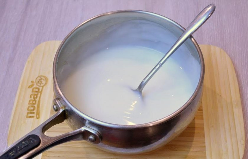 1. Этап. Пудинг классический: 5. Масса очень быстро загустеет.