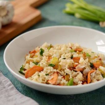 Рис с сельдереем и морковью
