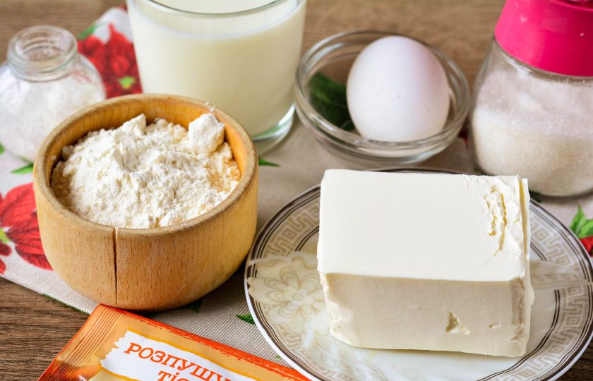 1. Этап. Торт Наполеон советский: Подготовьте ингредиенты для приготовления теста.