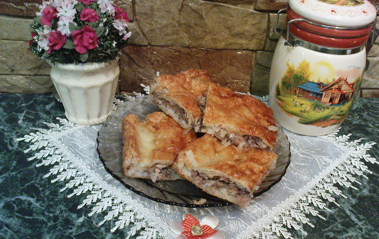 1. Этап. Рыбный пирог из сайры: Приятного аппетита!