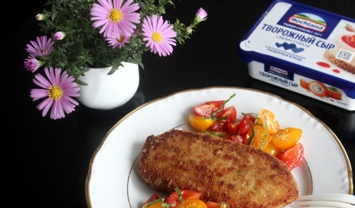 1. Этап. Рыбные зразы: Я подавала с салатом из черри.