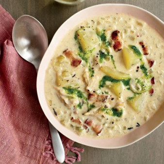 Miso Clam Chowder with Parsley Oil