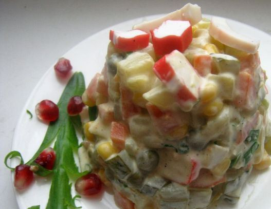 1. Этап. Салат Оливье с крабовыми палочками: Приятного аппетита!