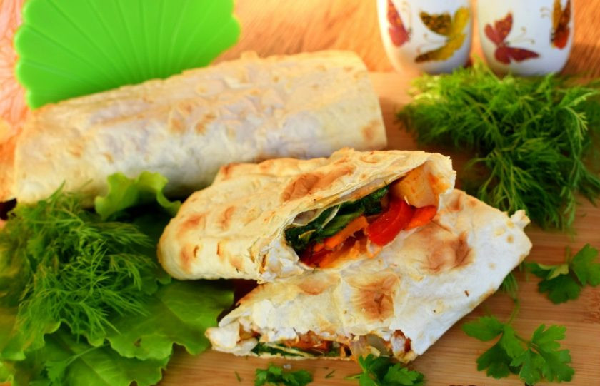 1. Этап. Овощное рагу в лаваше: Приятного аппетита!