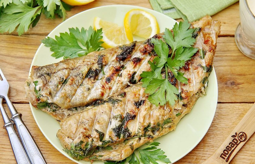 1. Этап. Минтай на гриле: Минтай на гриле готов. Приятного аппетита!