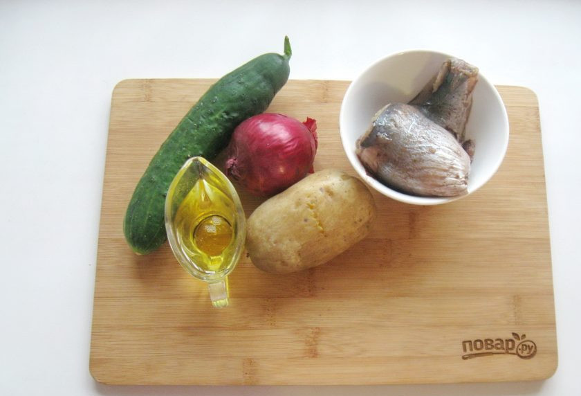 1. Этап. Салат Ерундопель: Подготовьте ингредиенты для приготовления салата.