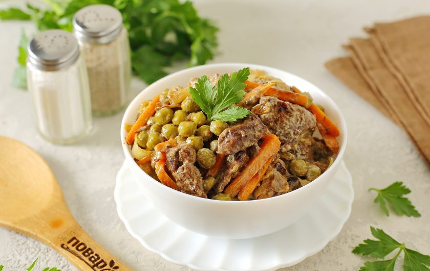 1. Этап. Салат из куриной печени: Приятного аппетита!