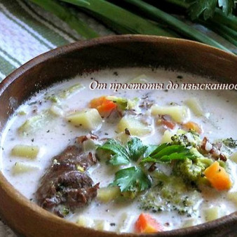 Сливочный суп из утки с рисом