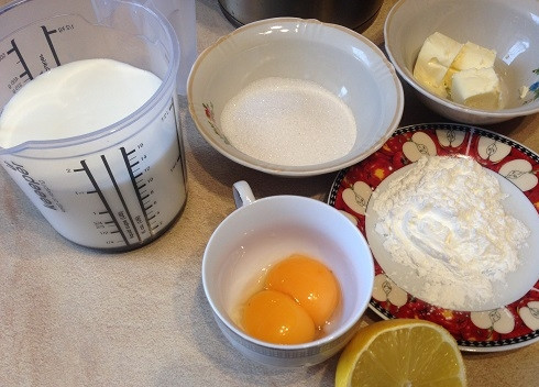 1. Этап. Пирог ко Дню влюбленных: 2. Ингредиенты для приготовления крема патисьер — разновидности заварного крема.