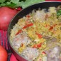 Кускус с печенью, фаршем и овощами