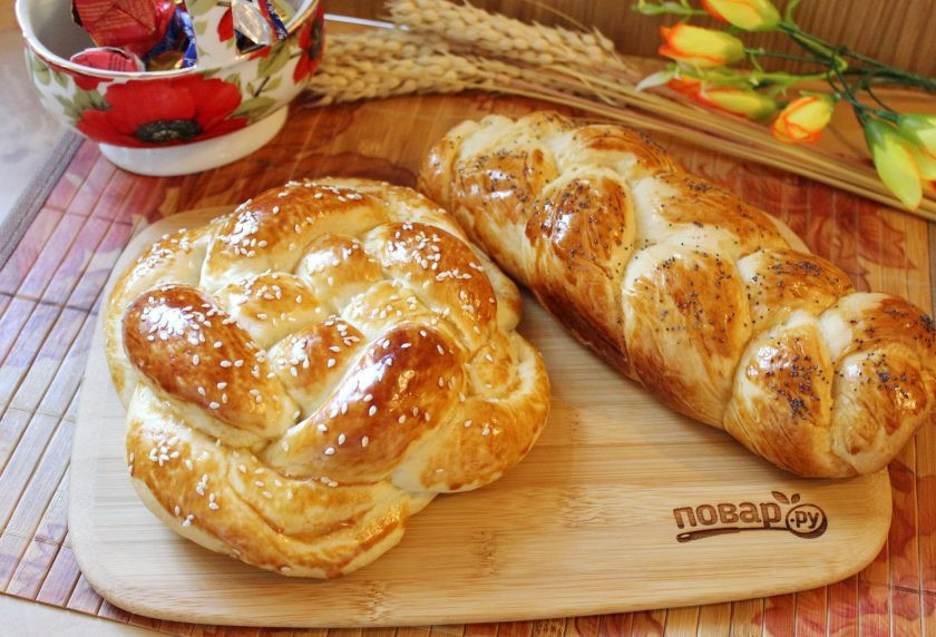 1. Этап. Плетеная булка: Плетеная булка готова. Подавайте к столу.