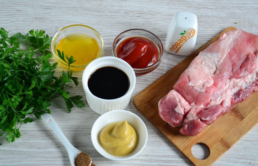 1. Этап. Маринад для ребрышек в духовке: Подготовьте все необходимые ингредиенты.