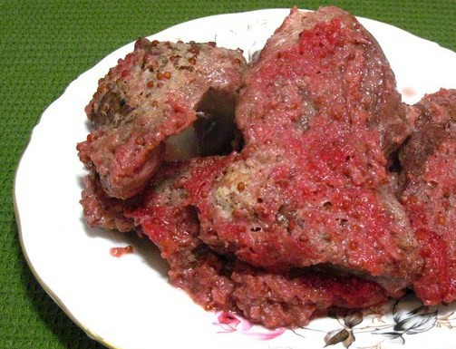 1. Этап. Свинина со смородиной в духовке: Вот свинина со смородиной в духовке и готова. Приятного аппетита!