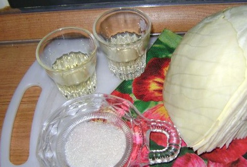 1. Этап. Свежий салат из капусты: 1. Рецепт приготовления свежего салата из капусты необычайно прост. Нужно подготовить все ингредиенты и приступить к процессу.