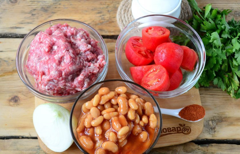 1. Этап. Чили с шестью ингредиентами: Подготовьте все необходимые ингредиенты.