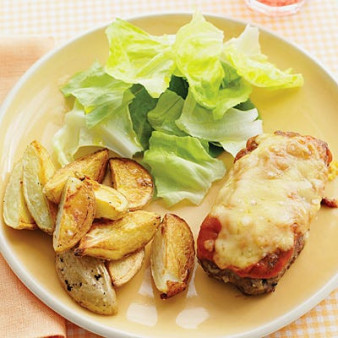 Mini Honey-Mustard Meatloaves with Roasted Potatoes