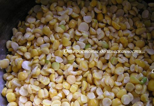 1. Этап. Гороховый суп-пюре с сайрой: Горох хорошо промойте, замочите на пару часов или оставьте на ночь.