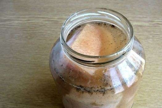 1. Этап. Сало в банке: Переложите сало в банку. Оставьте её при комнатной температуре на 2 дня.