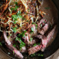 Whiskey-Glazed Steak with Shoestring Potatoes