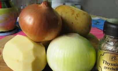 1. Этап. Запеканка из говядины: Подготовить продукты.