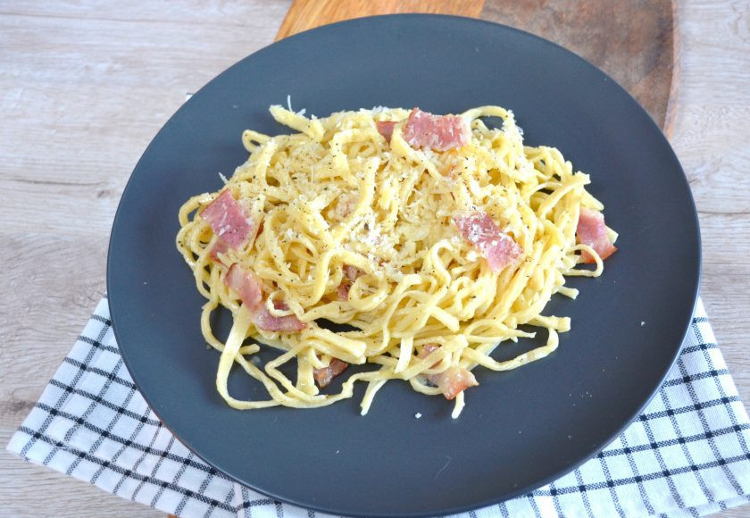 1. Этап. Классическая итальянская паста: Выложите карбонару по тарелкам, перед подачей посыпьте сверху тертым пармезаном и наслаждайтесь вкусом Италии. Я такую пасту ела в ресторане в итальянской Умбрии в городке Ассизи. Уверяю, эта паста не хуже, скажу по секрету, чтобы итальянцы не обиделись, она даже лучше, потому что домашняя.