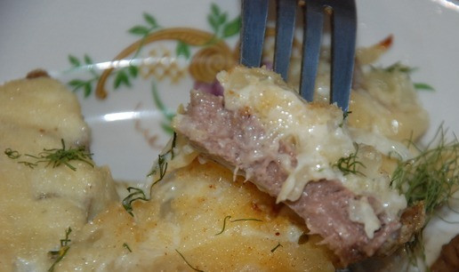 1. Этап. Язык в сырном соусе: И разрез. Приятного аппетита.