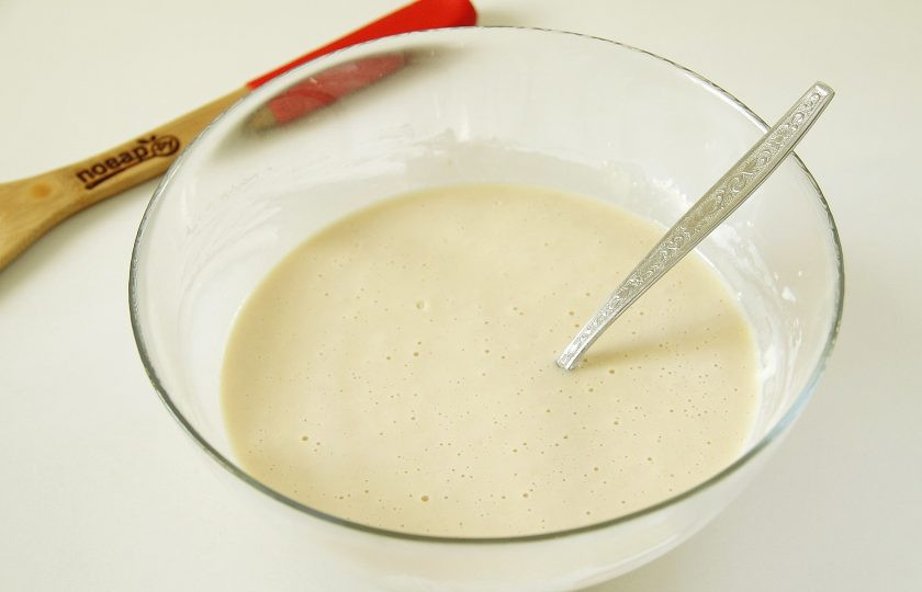 1. Этап. Студенческий пирог: Перемешайте все еще раз до однородного состояния.