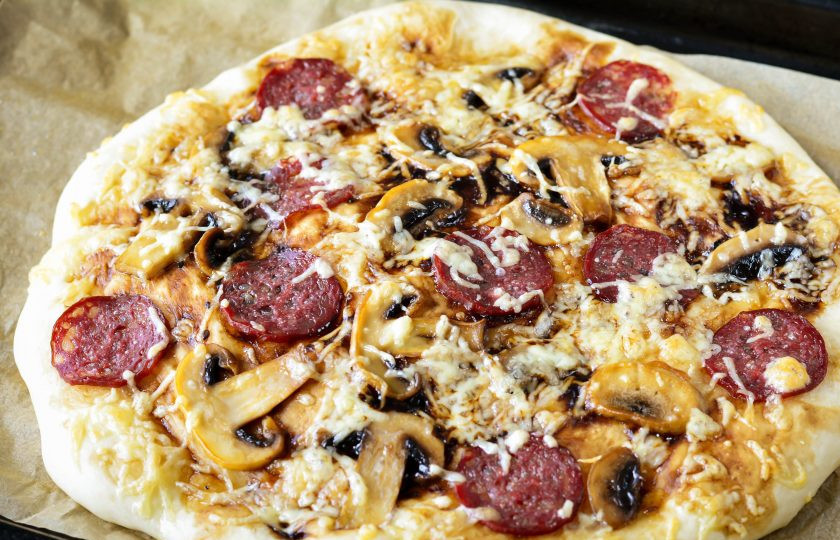 1. Этап. Пицца Терияки: Через 15-17 минут пицца готова.