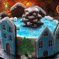 Шифоновый медовик с карамельными яблоками Готовим тесто. Смешиваем яйца, мед, сахар, соль, растительное масло, соду. Ставим на маленький огонь (можно на водяную баню)и нагреваем, постоянно помешивая. Масса побелеет, вспенится и увеличится примерно вдвое. Всыпаем примерно половину от общего объема муки и, постоянно помешивая, варим 2-3 минуты. Снимаем с огня и понемногу подсыпаем остальную муку. Возможно, вам потребуется ее больше или меньше. Готовое тесто должно быть мягким, нежным и немного липким. После остывания оно станет более плотным, и его легко будет раскатать. Заворачиваем тесто в пищевую пленку и оставляем при комнатной температуре на 3-4 часа. Готовим крем. Соединяем сахар, муку и ванильный сахар. Добавляем к сухой смеси желтки. Вливаем немного молока (примерно 100 мл, берем из общей массы), тщательно перемешиваем, растираем все комочки. Остальное молоко доводим до кипения, вливаем, постоянно размешивая, в желтковую смесь и нагреваем опять же не переставая мешать на маленьком огне до загустения. Ставим посуду с кремом в емкость с ледяной водой и охлаждаем, перемешивая, до теплого состояния. Накрываем пищевой пленкой так, чтобы ее поверхность касалась поверхности крема и остужаем до комнатной температуры. Размягченное сливочное масло (его нужно вынуть из холодильника за 2-3 часа до приготовления)взбиваем до пышности и, продолжая взбивать, вводим в масло по 1 стол. ложке заварную основу. Выпекаем коржи. Я разделила тесто на 8 частей, вы, конечно, можете сделать больше или меньше. Раскатываем каждую часть очень тонко и выпекаем при 200 град. У меня каждый корж пекся ровно 3 минуты. Готовый корж должен быть золотистого цвета. Обрезать корж лучше пока он теплый. Горячие коржи лучше не складывать стопкой, чтобы не прилипли, дайте им остыть. Каждый корж сразу после выпекания нужно положить на ровную поверхность, после остывания его уже нельзя будет распрямить, он очень хрупкий. Готовим карамельные яблоки. В посуду с толстым дном насыпаем сахар и нагреваем на маленьком огне, не перемешиваем, пока не увидим, что по краям сахар начал плавиться. Осторожно покачивая посуду, помогаем сахару полностью раствориться, добавляем масло, перемешиваем до его растворения. Всыпаем нарезанные дольками яблоки и тушим примерно 5 минут (время зависит от сорта яблок). Я блоки должны стать мягкими, но не развалиться. Даем остыть. Собираем торт. Кладем корж, щедро смазываем кремом. Накрываем другим коржом, кладем часть яблок, смазываем кремом. Таким образом поступаем со всеми составляющими нашего тортика. Собранный торт обмазываем оставшимся кремом и отправляем на несколько часов в холодильник для пропитывания. Украсить его можно измельченными в крошку обрезками коржа. Я украшала в новогодней тематике. Дополнительно выровняла торт творожно-масляным кремом (можно также использовать крем-чиз, сметанно-заварной крем, масляный крем на швейцарской меренге или крем из масла и сгущенки, все рецепты есть на сайте)Приятного всем аппетита и счастливых праздников!