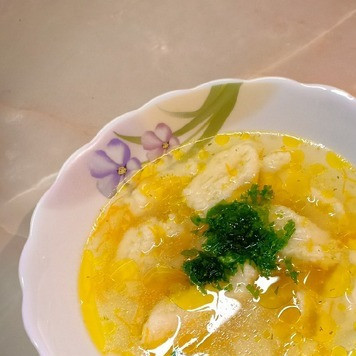 1. Этап. Суп с клецками на курином бульоне: Приятного аппетита!