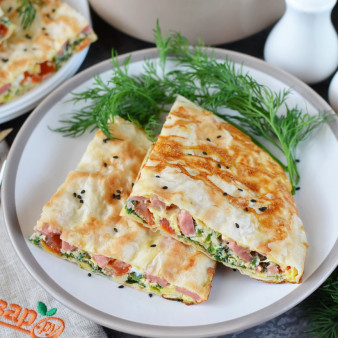 Завтрак с лавашом