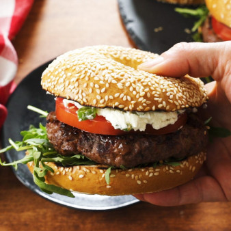 Sesame Bagel Burgers