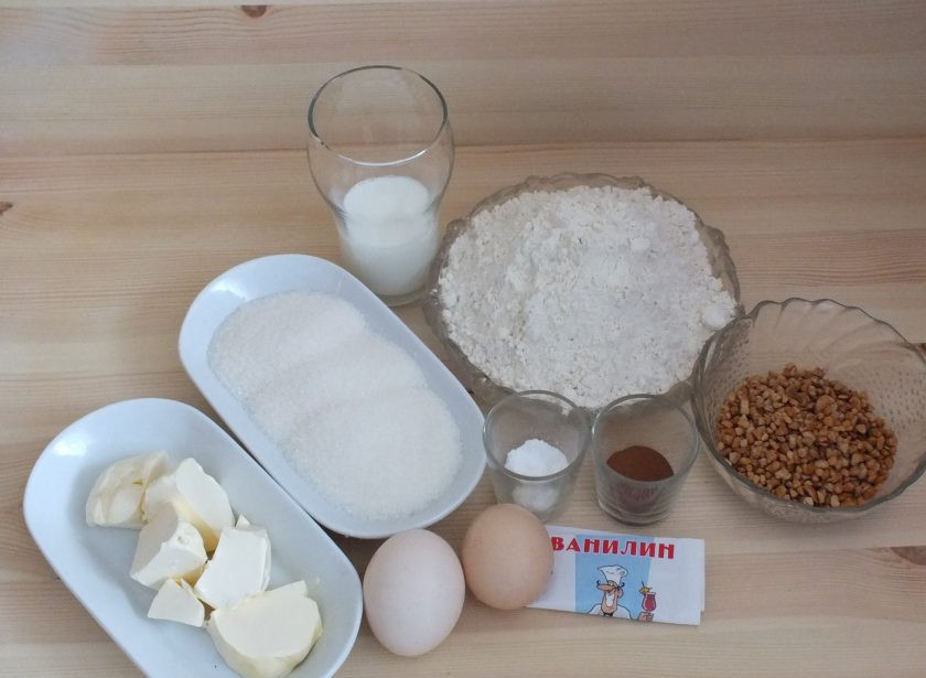 1. Этап. Печенье Сникердудль: Подготовьте необходимые ингредиенты.