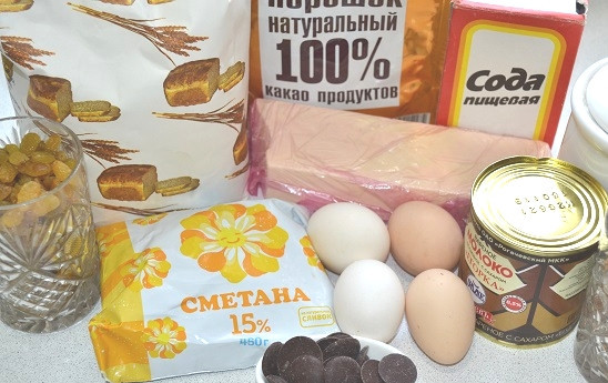 1. Этап. Торт Витязь: Подготовьте ингредиенты.