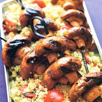 Grilled Mushroom Kabobs and Couscous Salad
