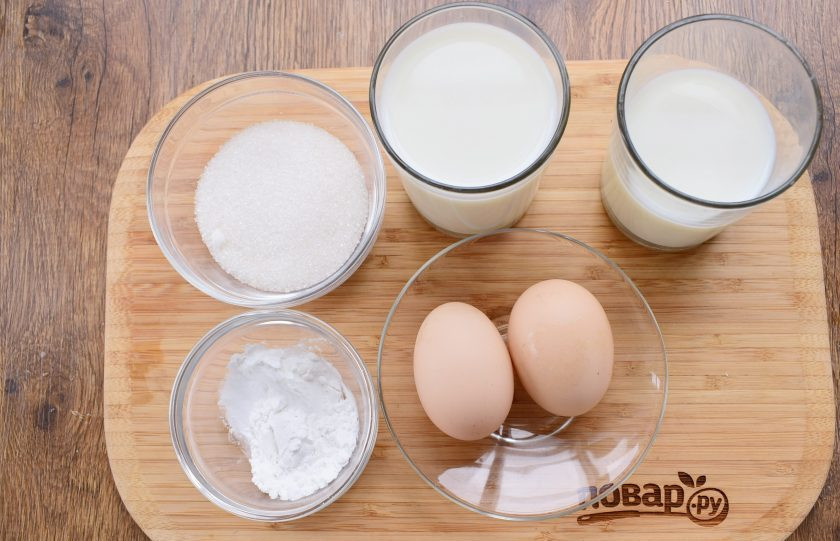 1. Этап. Медовый торт Пчелиный укус: Подготовьте необходимые продукты для крема.