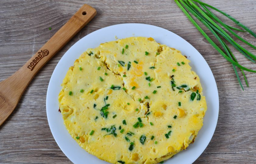 1. Этап. Фриттата с кукурузой и шпинатом: Приятного аппетита!