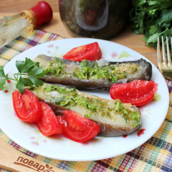 Квашеные фаршированные баклажаны