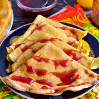 Блинчики на кипятке с содой