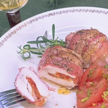 1. Этап. Индейка с томатами и беконом: Всем уютных праздников!