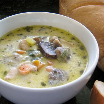 Куриный суп с шампиньонами