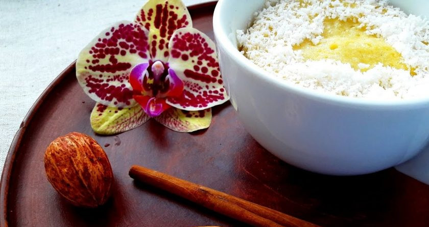 1. Этап. Кокосово-лимонный кекс в микроволновке: 4. Украсьте кекс с помощью кокосовой стружки или сахарной пудры. Приятного аппетита!