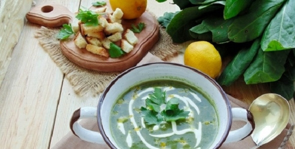 1. Этап. Крем-суп из шпината (оригинальный рецепт): Крем-суп из шпината готов, приятного аппетита!