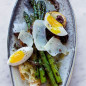 Asparagus with Farm-Fresh Eggs and Dry Jack Cheese
