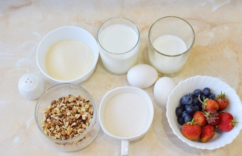 1. Этап. Каша Гурьевская: Для приготовления каши подготовьте необходимые ингредиенты.