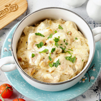 Горбуша в сливочно-сырном соусе