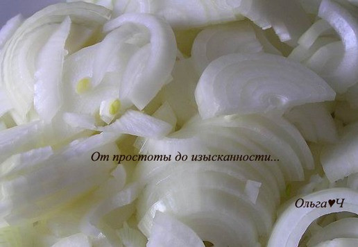 1. Этап. Пряная закуска из лука: Лук нарежьте полукольцами. Выложите в чашу мультиварки, добавьте соль, полейте растительным маслом, перемешайте.