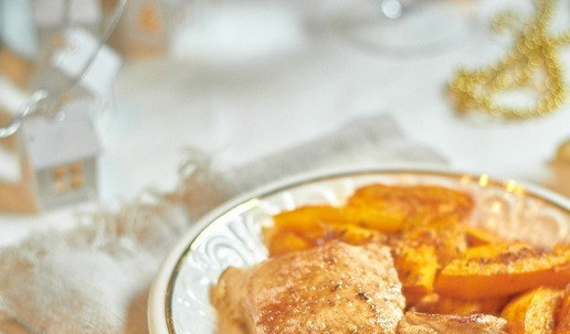 1. Этап. Индейка су-вид с тыквой: Все готово, можно подавать. Не забыть добавить соус.