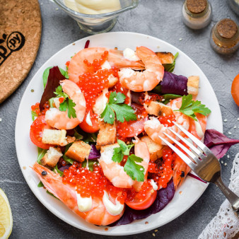 Салат с красной икрой